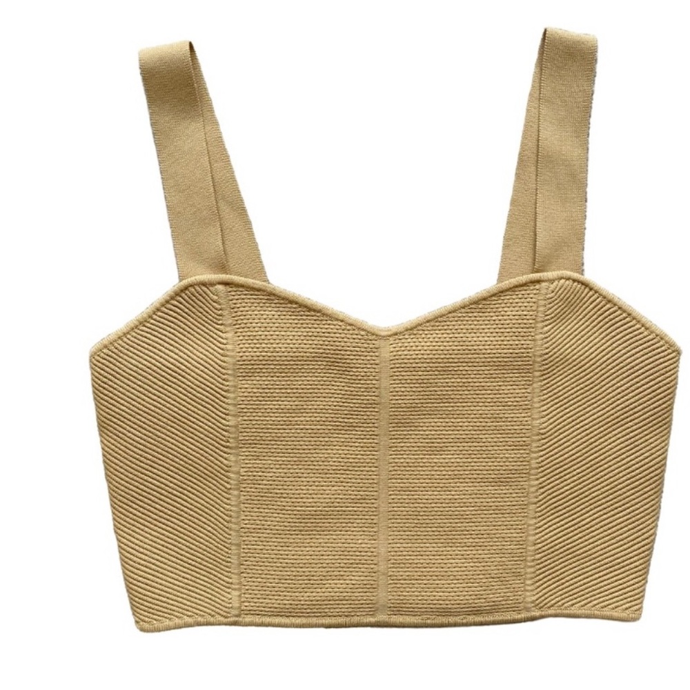 Brand new with tags House of Harlow 1960 tan sweetheart crop cami tank top
